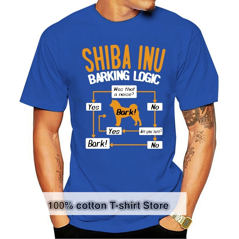 Title 3, Shiba Inu Barking Logic Mens Short Sleeve T-Sh...