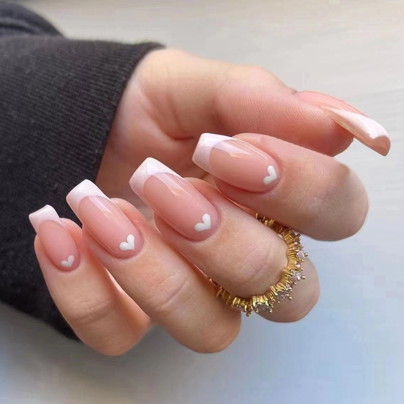 Title 6, White French Shiny Nail Sticker