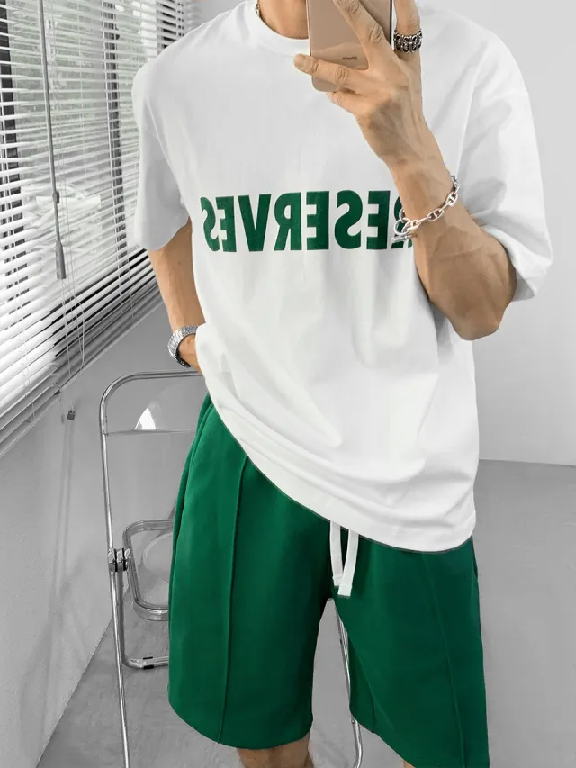 Summer New Trendy Brand Round Neck T shirt Fashion White - Shop at LoveMi