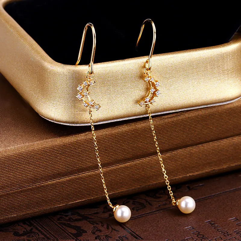 Women's Natural Pearl Tassel Earrings