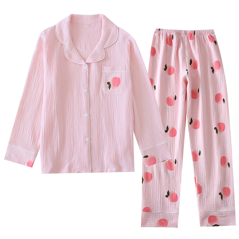 Title 5, Ladies Pajamas Cotton Yarn Double-layer Thin ...