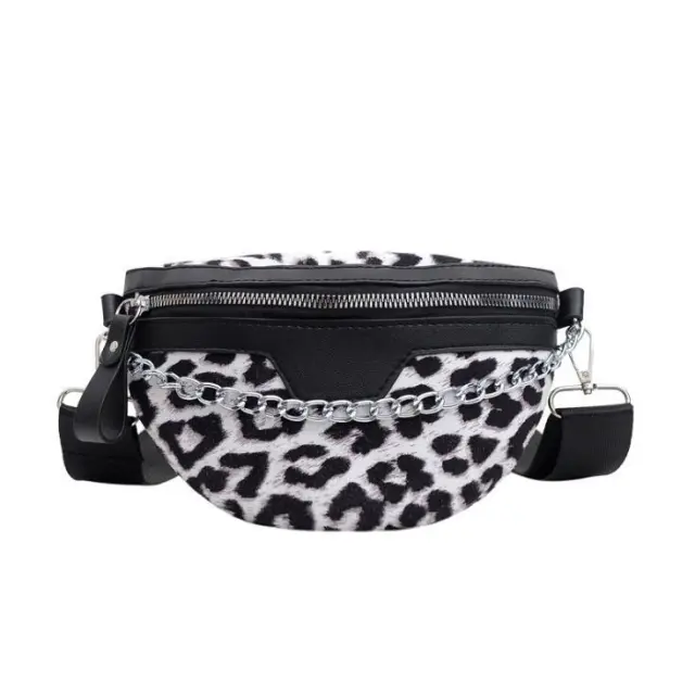 Lady Leopard Print Fanny Pack Europe And America White - Shop at LoveMi