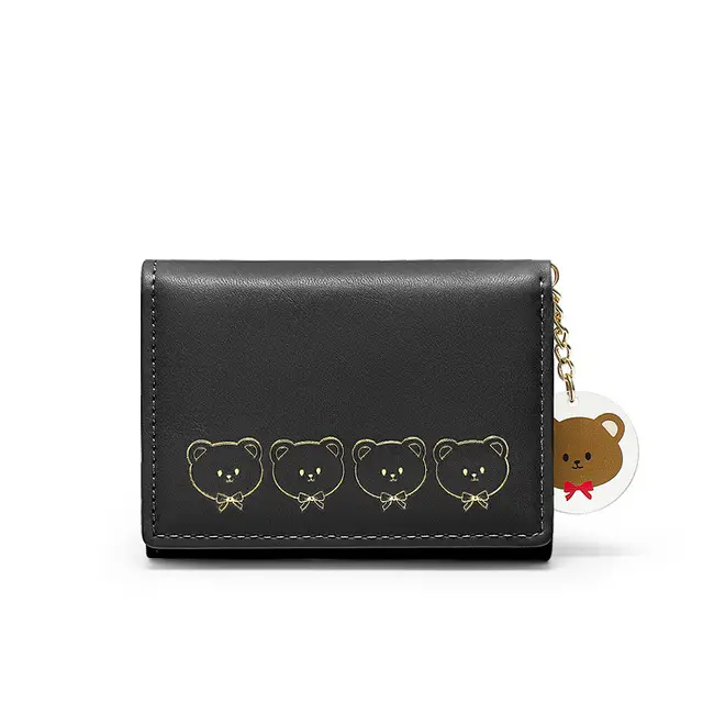Small Three Fold Purse Short Women's Folding Small Purse Card Bag