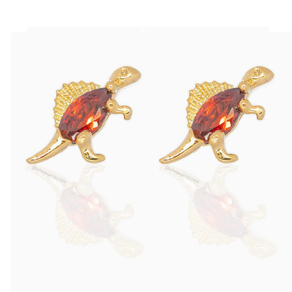 Jewelry Real Gold Plated Colorful Zircon Cute Stud Earrings