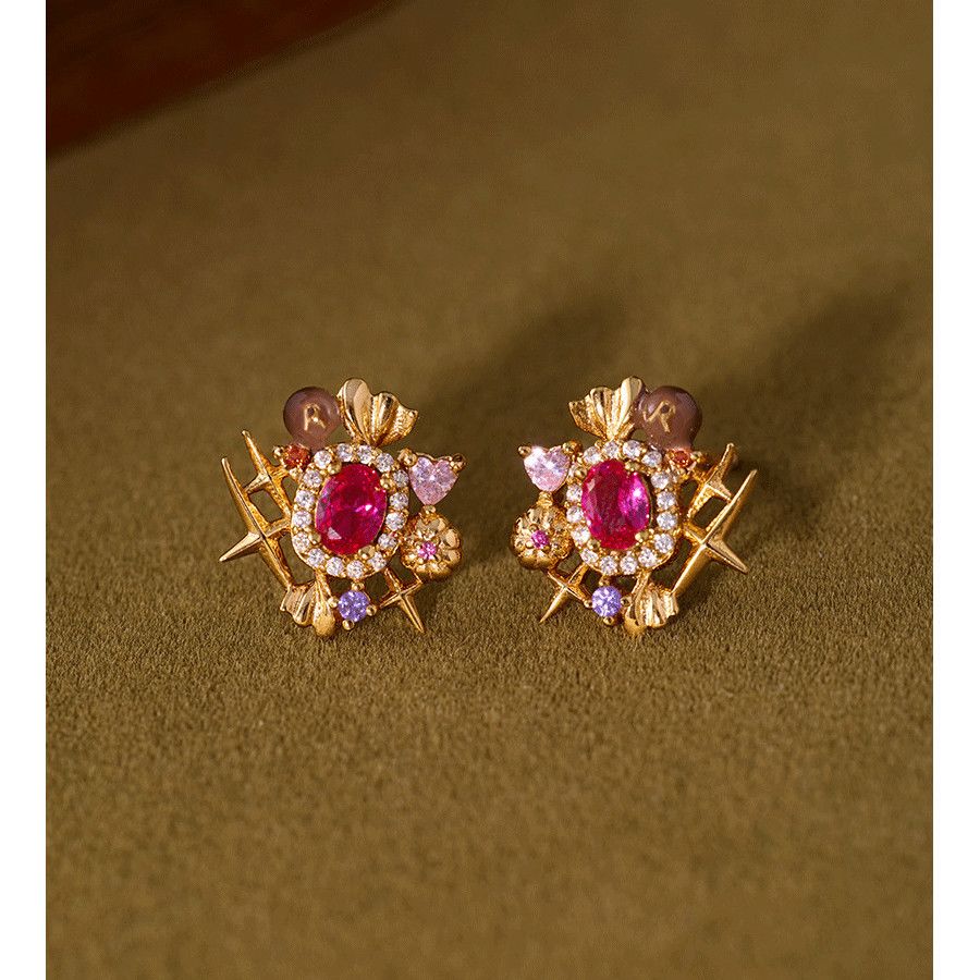 Retro Designer Candy Enamel Stud Earrings For Women, Niche Exquisite Versatile Fashion Dainty Ear Jewelry