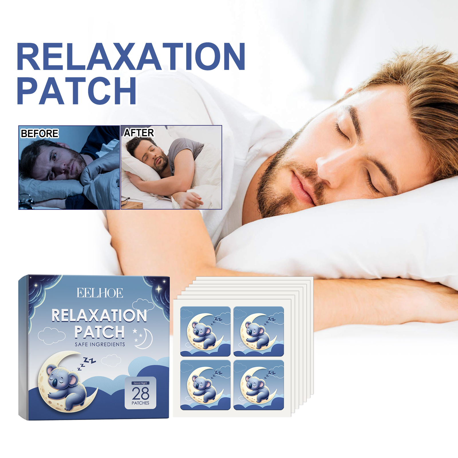 EELHOE Relaxation Patch, Sleep Patches To Help You Fall Asleep Faster At Night And Protect Your Sleep Quality