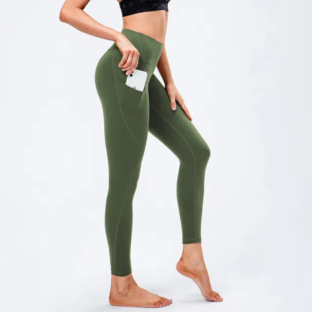 Nylon padded High stretch Tight fitting Warm Sweatpants Army Green - Shop at LoveMi