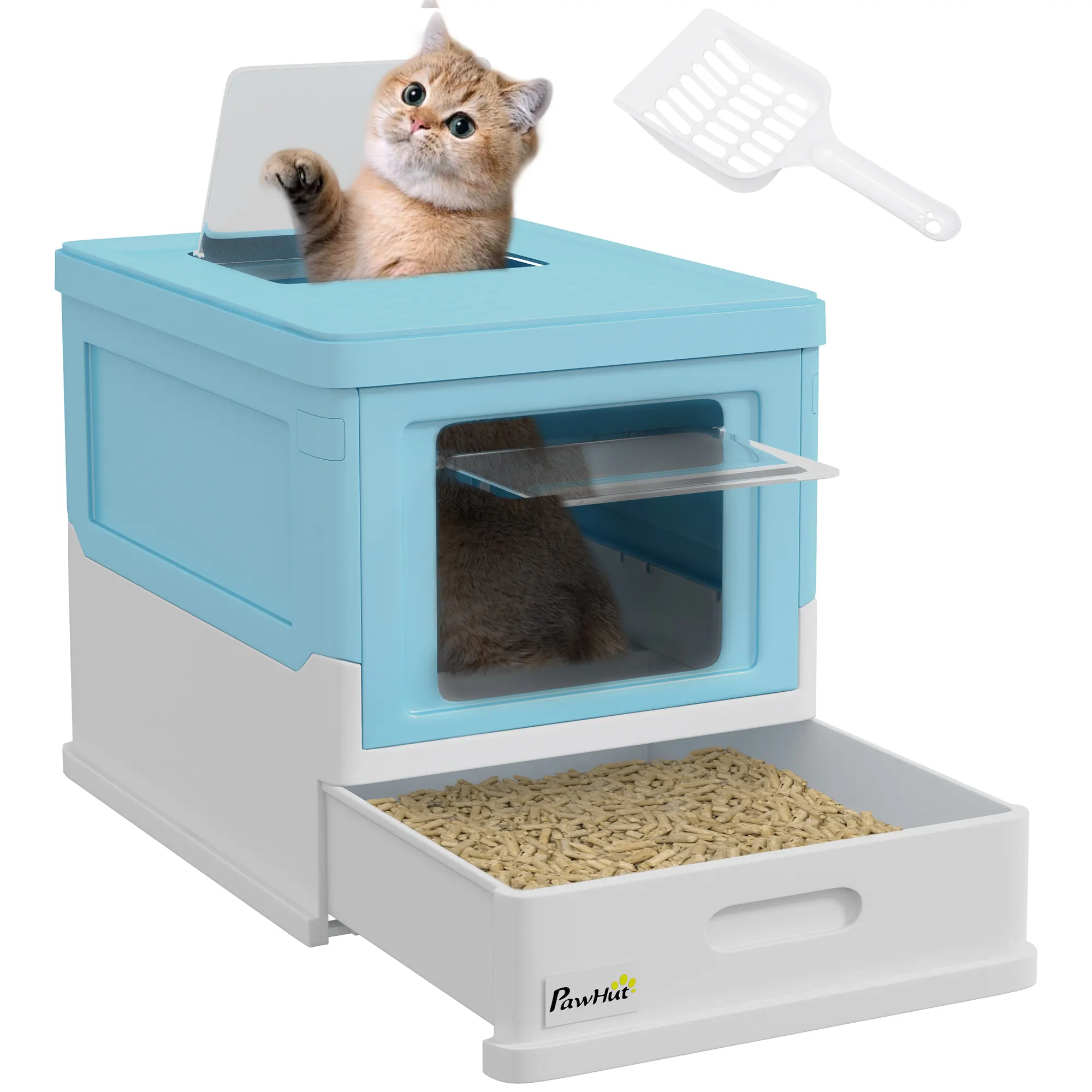 Hooded Cat Litter Box, Portable Pet Toilet