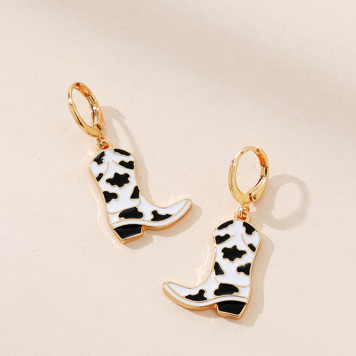 Title 2, Oil Dripping Western Cowboy Boots Earrings