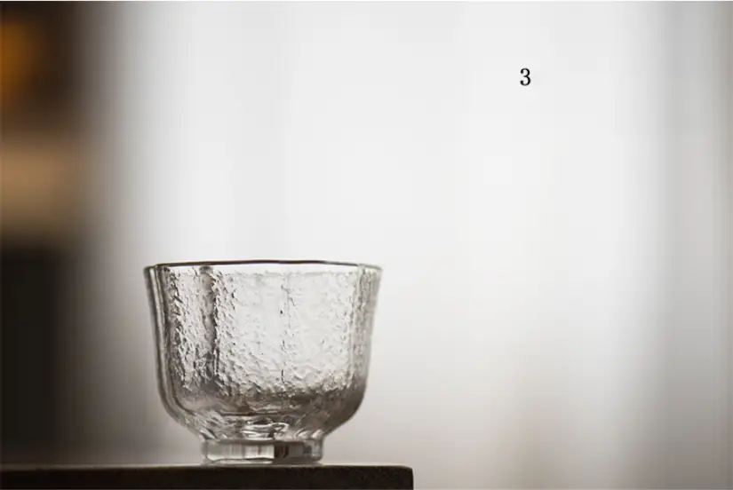 Hammer Simple Transparent Pattern Glass Tea Cup