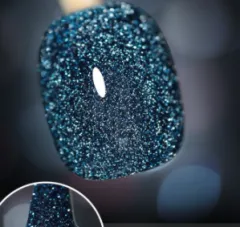 10ml Glitter Nail Gel Polish Primer UV Nail Gel Varnish - Peacock Blue - View 1