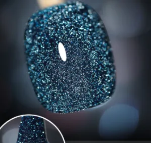 10ml Glitter Nail Gel Polish Primer UV Nail Gel Varnish - Peacock Blue