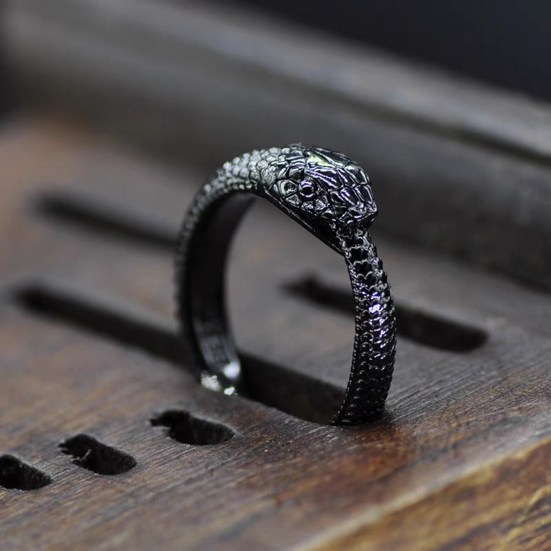 Living Mouth Ouroboros Ring 925 Sterling Silver