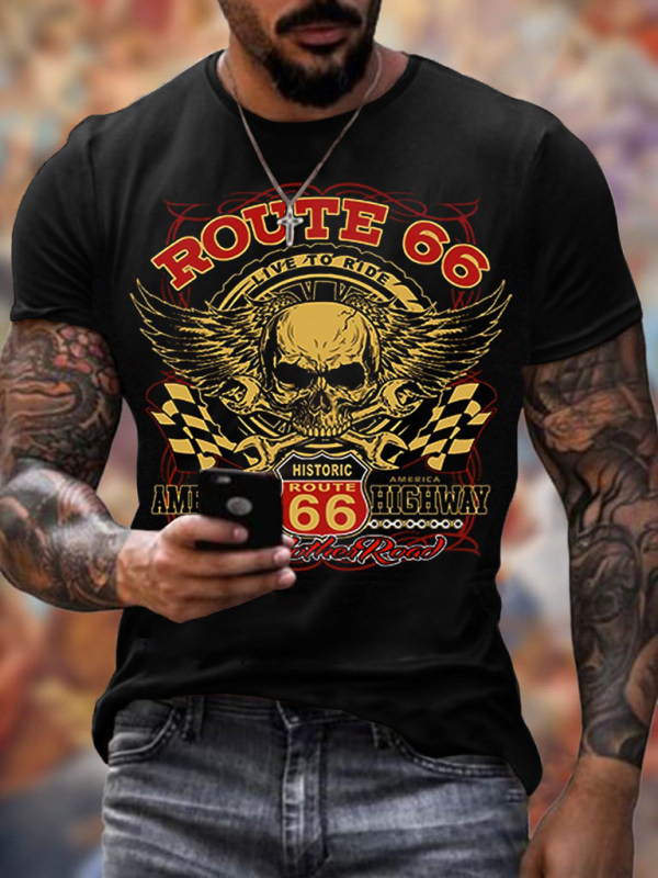 Personalized 3D Digital Printing Round Neck Casual Summer Men's Sports Short-sleeved T-shirt