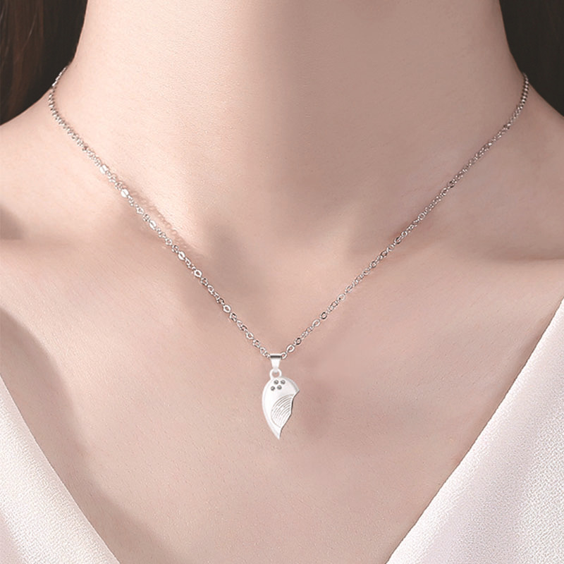 Women's Fashion Simple Fingerprint Stitching Magnet Necklace