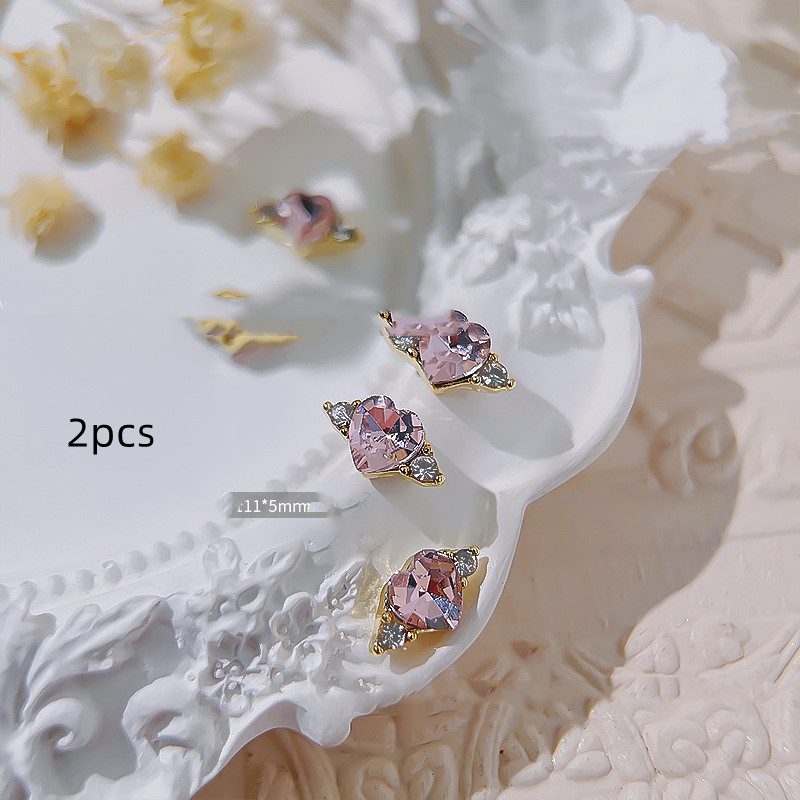 Love Ring Faceted Crystal Diamond Nail Ornament 2 Style - Shop at LoveMi