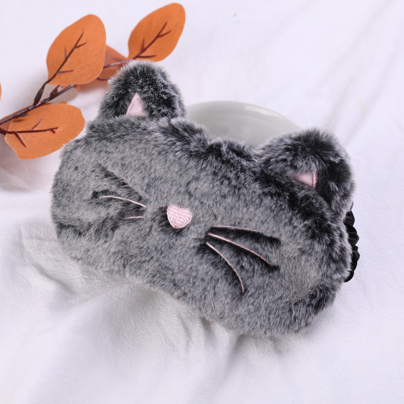Plush Embroidery Cartoon Cat Sleeping Eye Mask — image 1