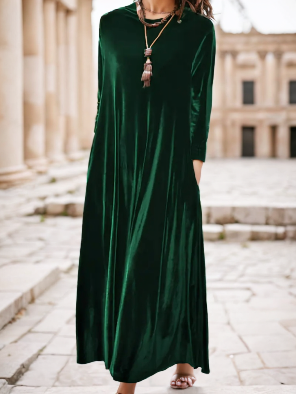 Ladies' Solid-color Dress