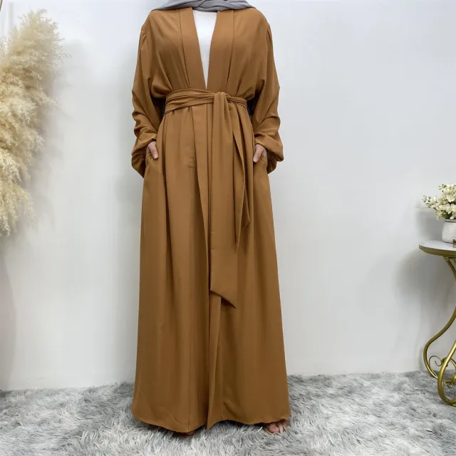 Lace Up Cardigan Robe With Cuffs And Pockets Yellow - Shop at LoveMi