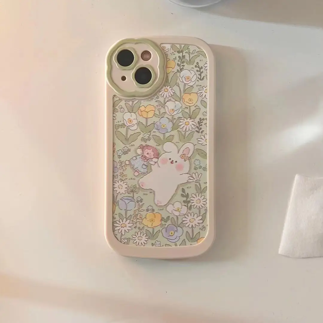 Fashion Green Flower Rabbit Phone Case