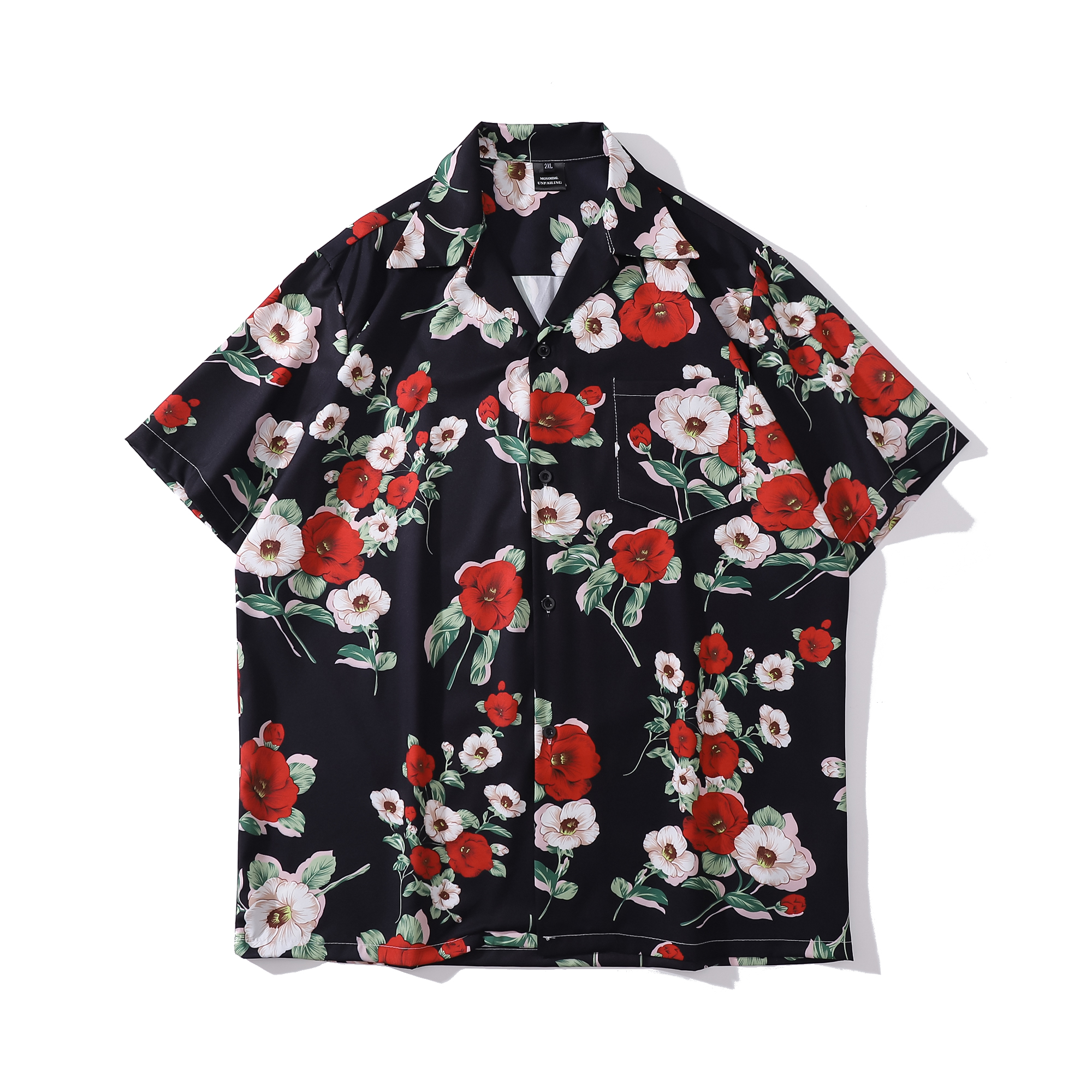 New Hong Kong Style Retro Floral Couple Shirts Hawaiian