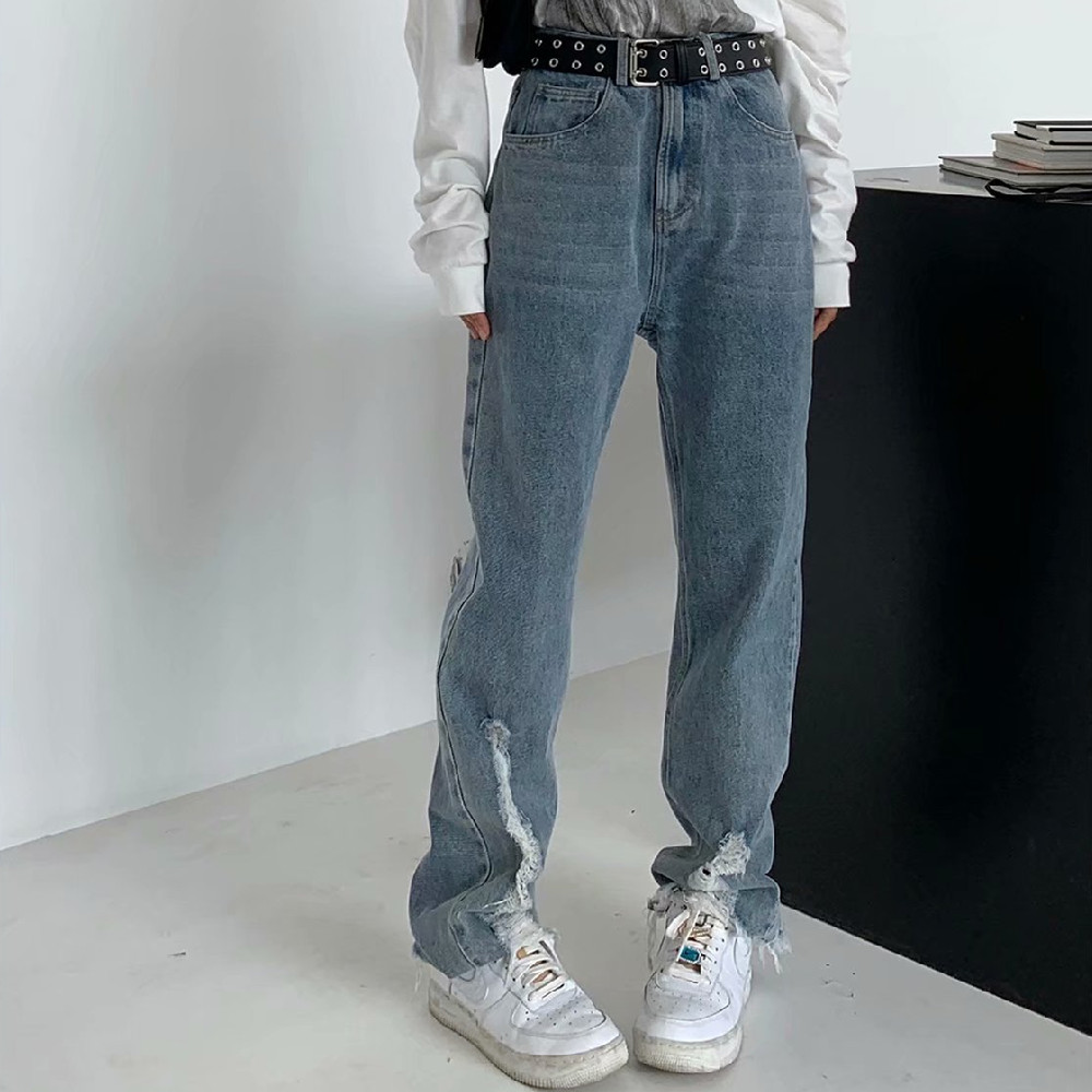 Men's Fashion Personality Retro Ripped Jeans