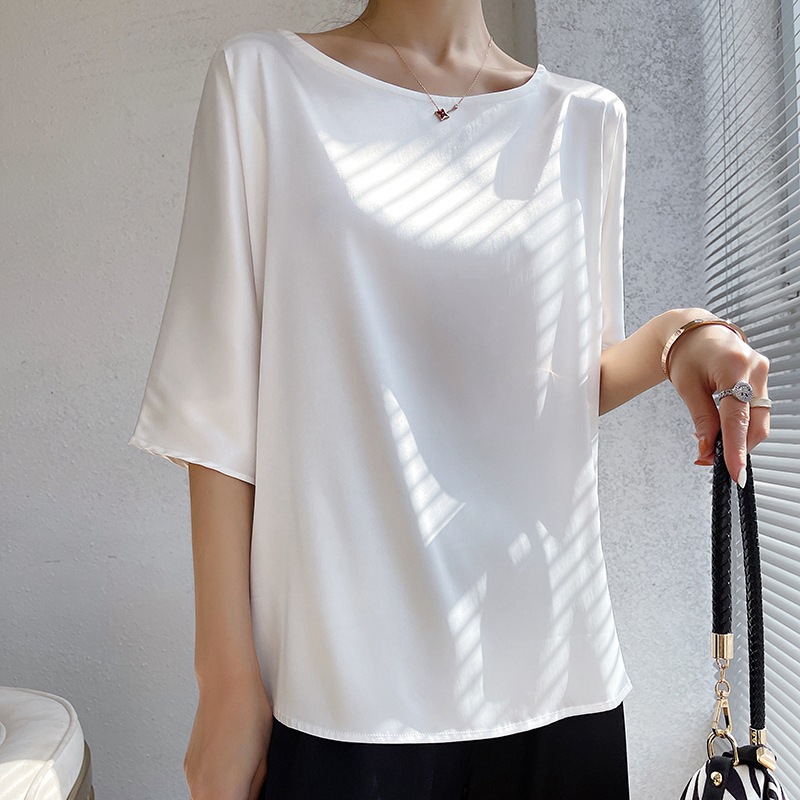 Women's Round Neck Loose Half Sleeve Top