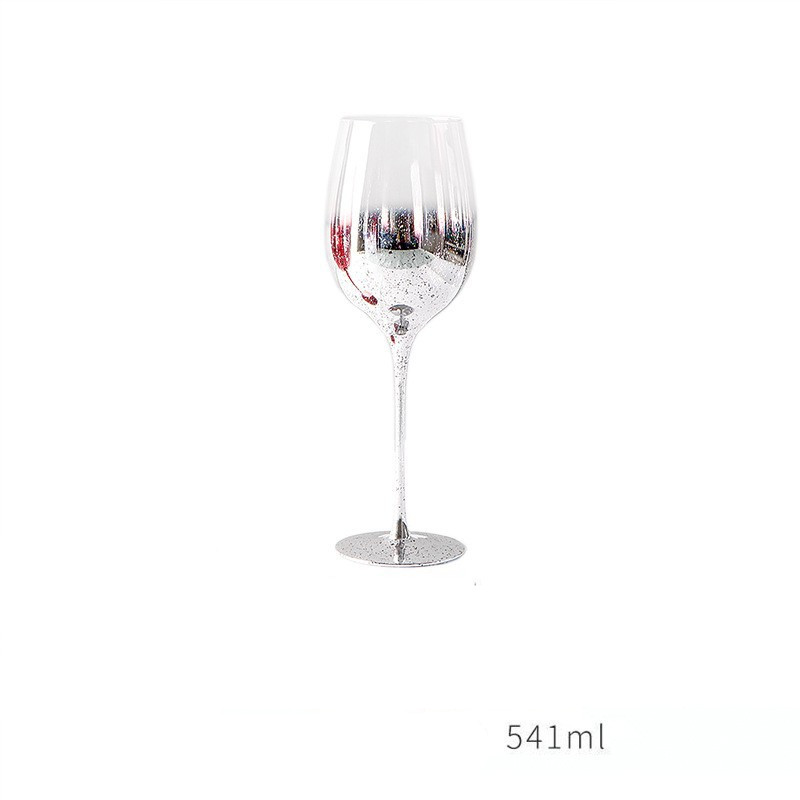 Silver starry red wine glass