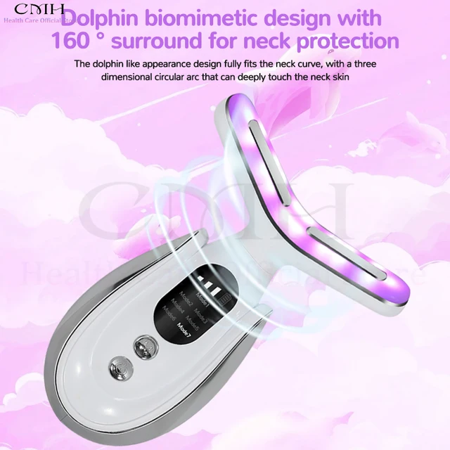Neck Beauty Device 7 In 1 LED Therapy Microcurrent Anti Wrinkle Face Massager Deep Cleansing Hot Compress For Skin Rejuvenation thumbnail 4