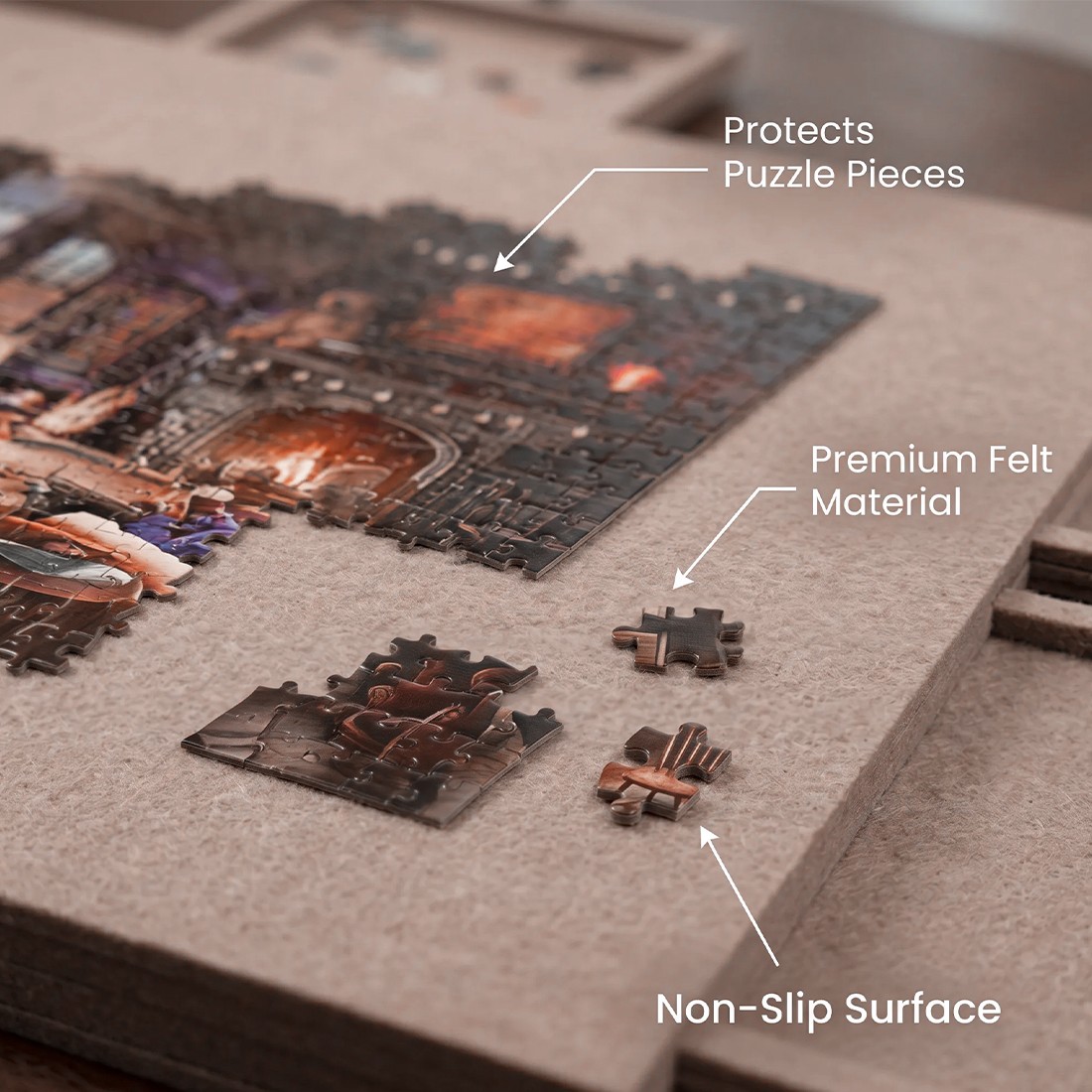 Felt Jigsaw Puzzle Board Portable Storage Table W 6 Slid Drawer 1000pcs — image 7