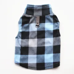Pet Clothing Dog Autumn And Winter Polar Fleece Pull Button Stand-up Collar Sweater - Blue Grey - View 1