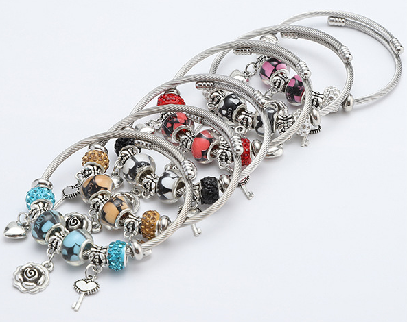 Title 2, Special Steel Wire Bracelet Fashion Beaded Wome...