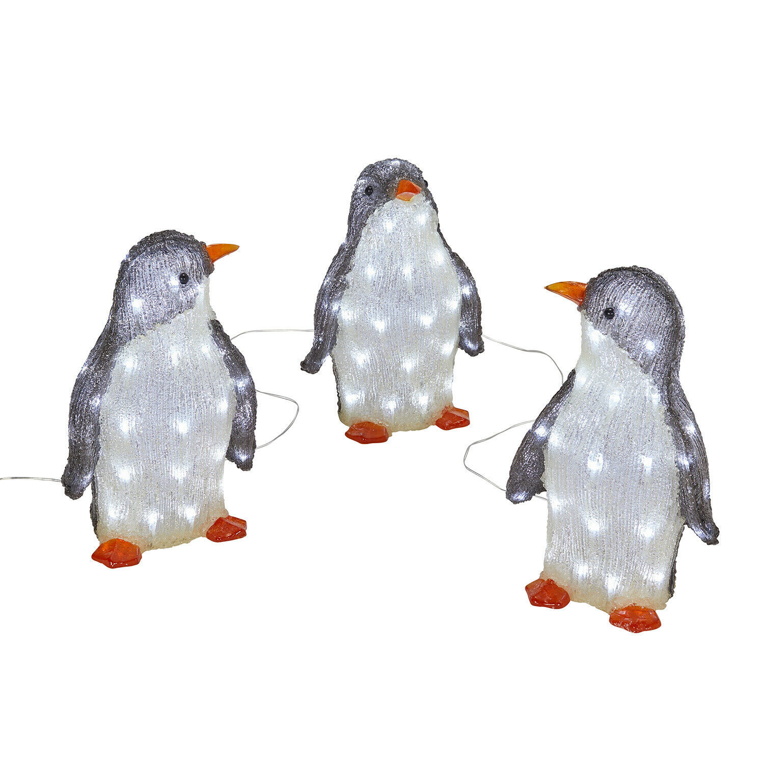 Title 2, Enfeites de Natal com pinguins acrílicos com lu...