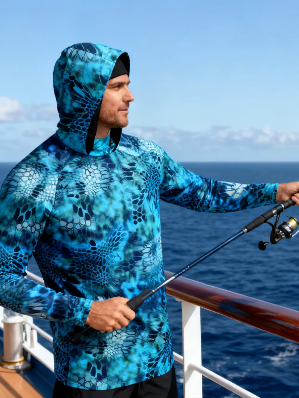Fishing Hoodie Sailing Shirt Surfing Face Cover Neck Summer