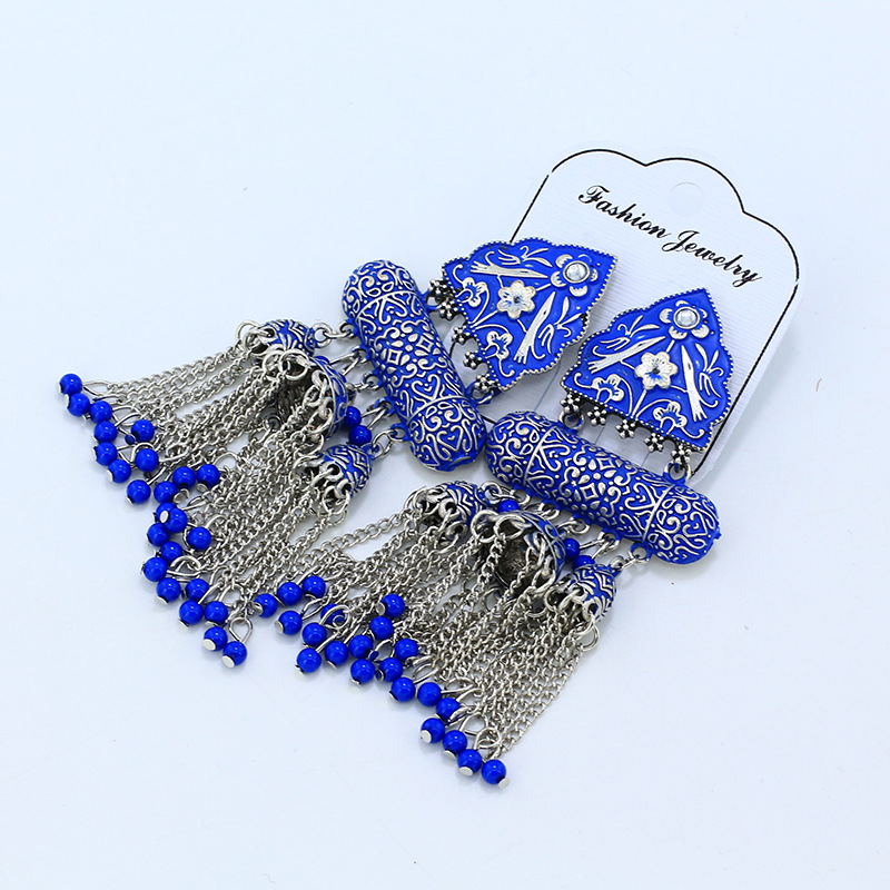 Fashion Tassel Earrings Bohemian Retro Alloy Personality