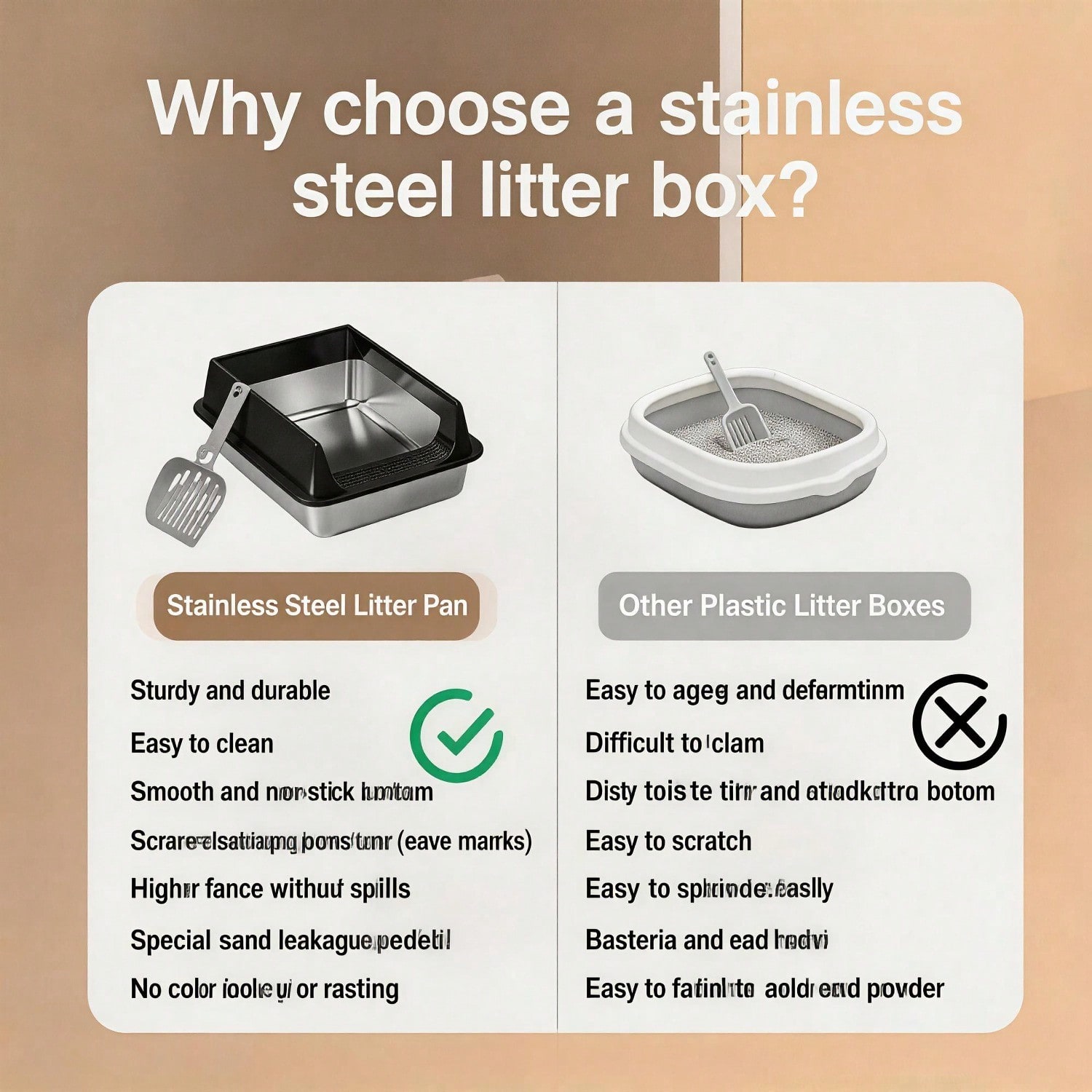 Stainless Steel Cat Litter Box, Large Open Top Litter Box With Anti Splash High Sides, Anti Tracking Pedal, Easy To Clean, Non Stick, Odor Resistant For Big Cats, Multi Cat Homes view 5