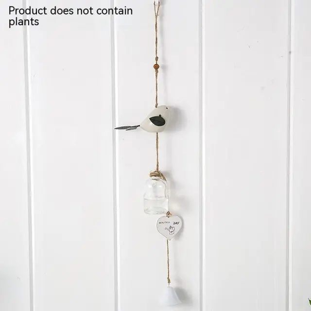 Creative Hydroponic Plant Glass Vase With Transparent Suspension White Bird - Shop at LoveMi
