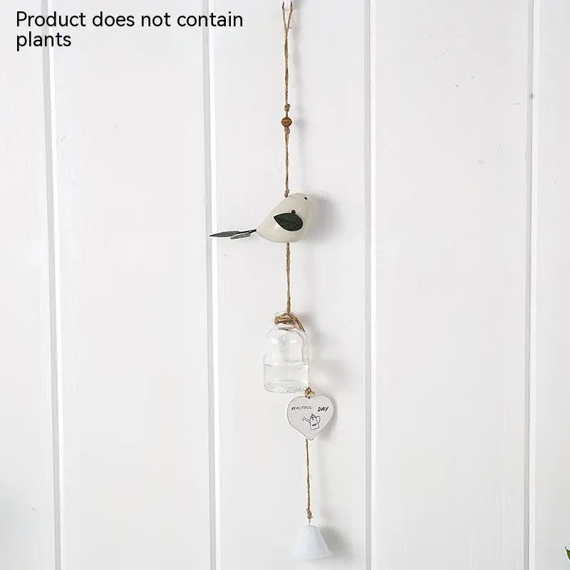Creative Hydroponic Plant Glass Vase With Transparent Suspension - White Bird