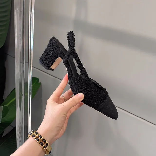 Summer Woolen Small Fragrant Wind Sandals Mixed Colors - Black