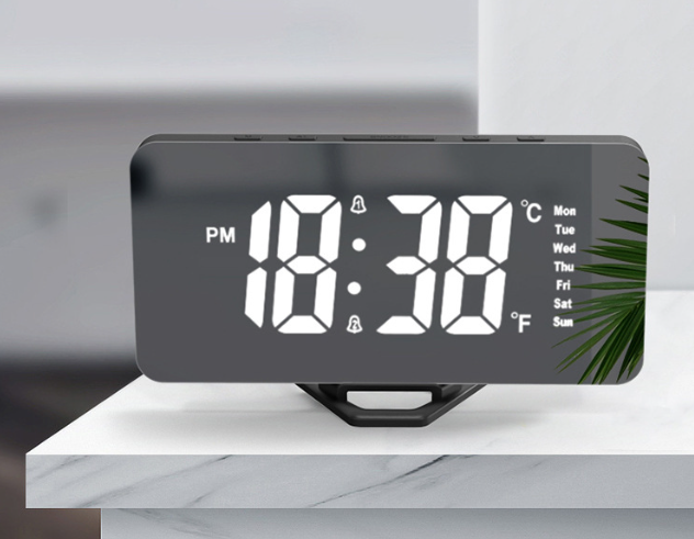 Student Digital Mirror Seat Children Intelligent Electronic Voice Control Desktop Clock Plug-in - Image 19