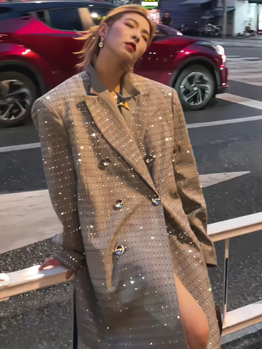 Fashion Celebrity Style Sparkling Suit Coat Women