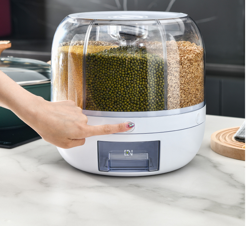 Пищевое пластиковое ведро для хранения зерна на кухне
