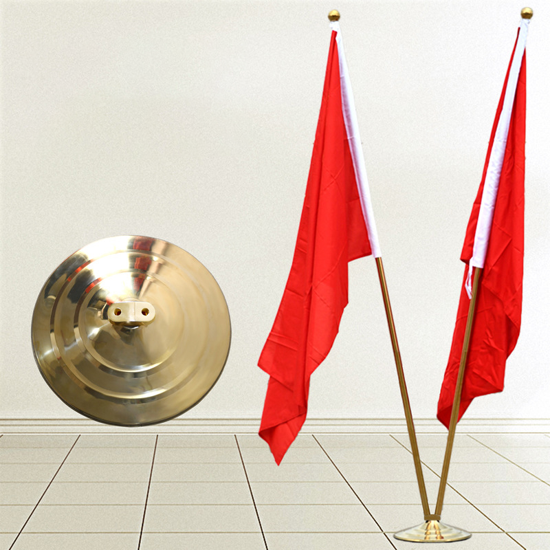 Indoor Floor Hall Flag 2 Meters Stainless Steel Office Vertical Telescopic Flagpole Flag Base