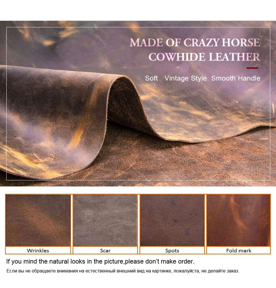 Crazy Horse Leather Case Wireless Bluetooth Headset - Image 5