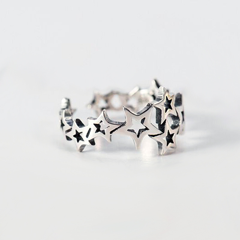 Personalised Student Silver Plated Star Surrounding Ring