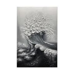 Abstract 3D Ocean Wave Thick Art Hand-painted Oil Painting Room Decor Art Paintings Wall Pictures Artwork For Home Decor - Without Inner Frame - View 1