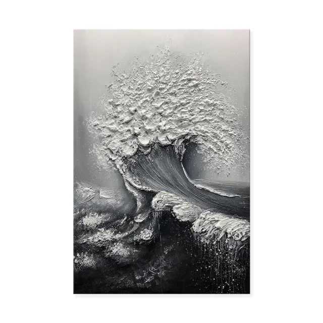 Abstract 3D Ocean Wave Thick Art Hand painted Oil Painting Room Decor Art Paintings Wall Pictures Artwork For Home Decor Without Inner Frame - Shop at LoveMi