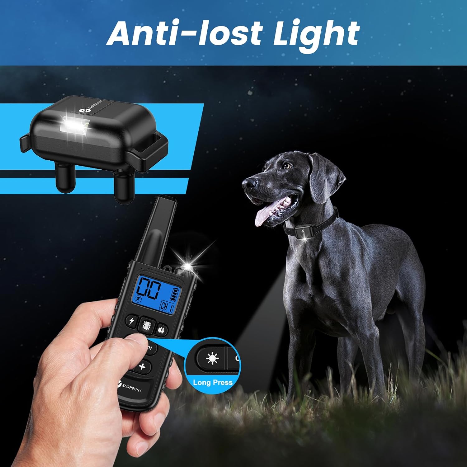 For 2 Dogs  Dog Training Collar Remote Control Anti Bark Vibration Pet Obedience Safe