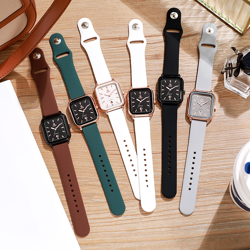 New Large Dial Square Silicone Unisex Couple Watch 2