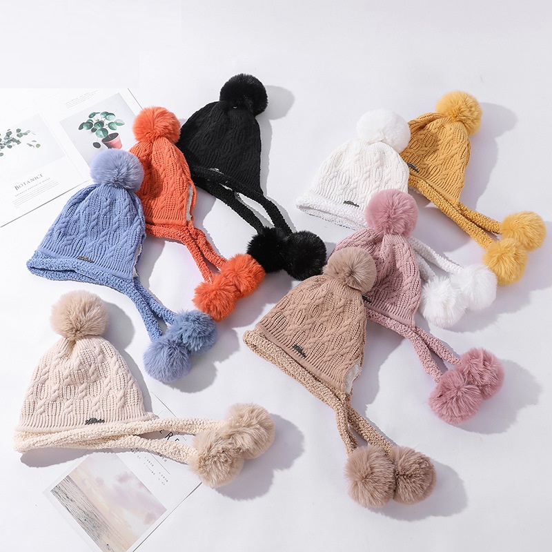 Ladies Autumn And Winter New Style Stitching Lamb Wool Hat